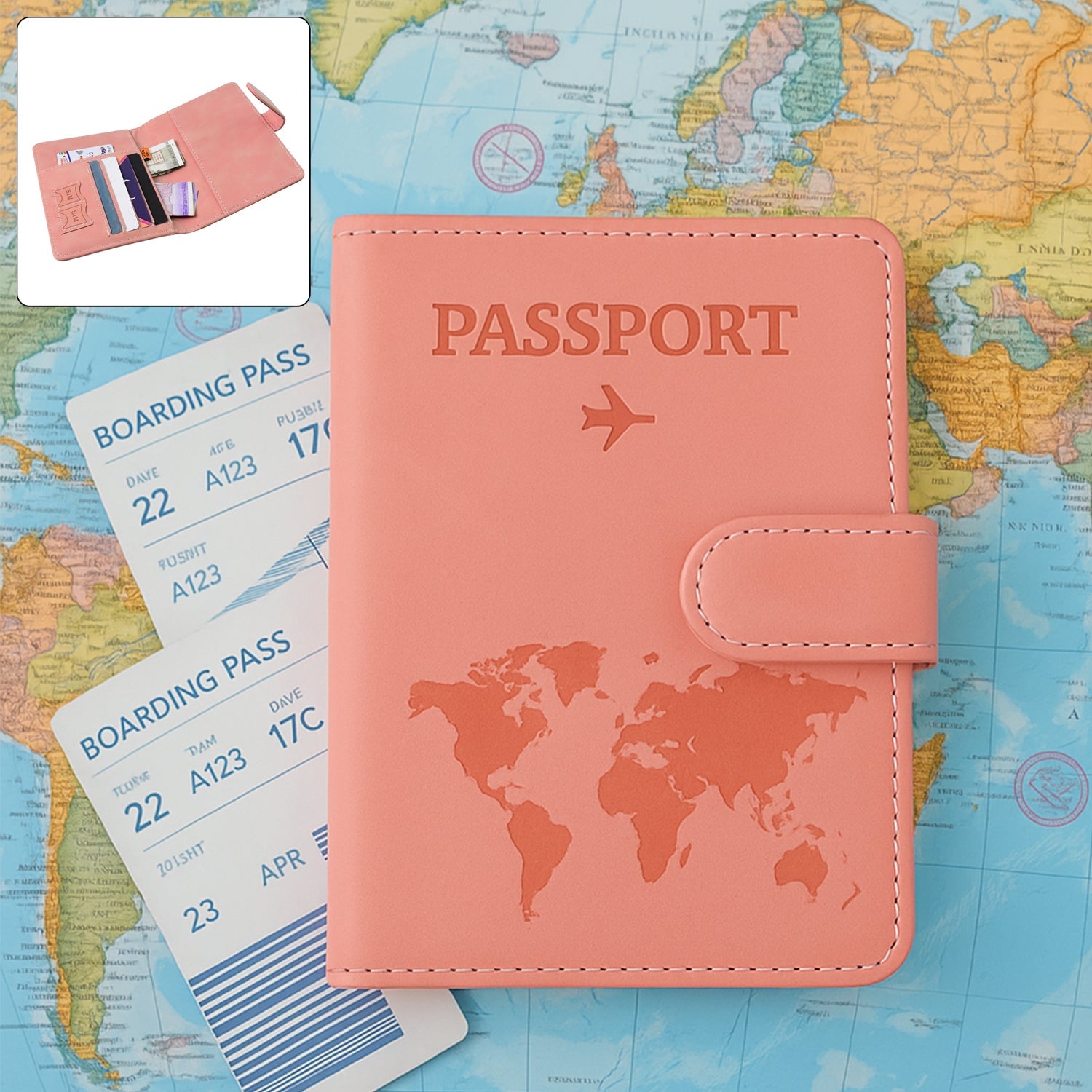 Premium World Map Design Travel Passport Holder Premium World Map Design Travel Passport Holder